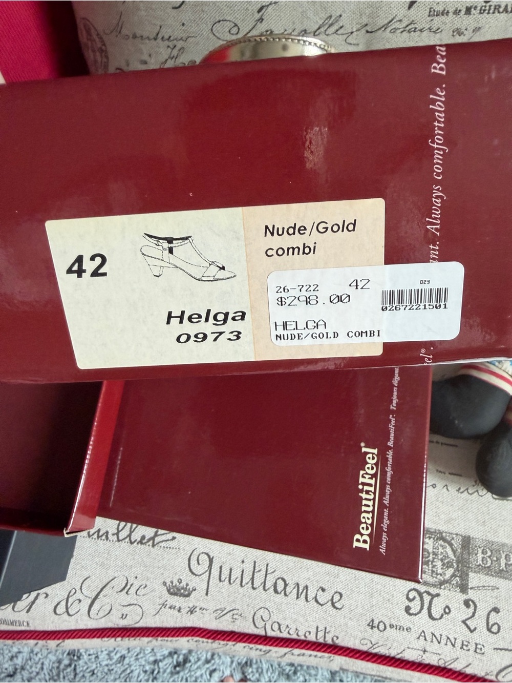 Beautifeel Helga Nude/Gold Combi Heels (Size 42)